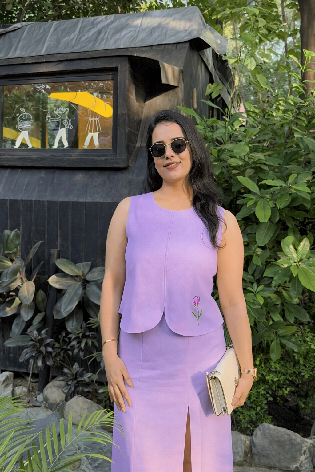 Minimal Curve Top- Skirt Set