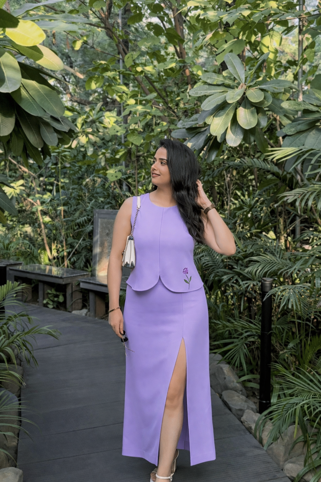 Minimal Curve Top- Skirt Set