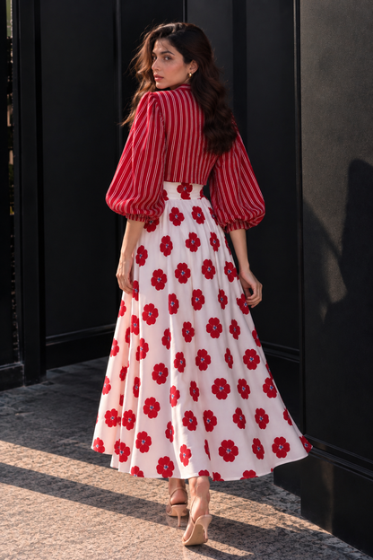 Scarlet Stripe Dress Set