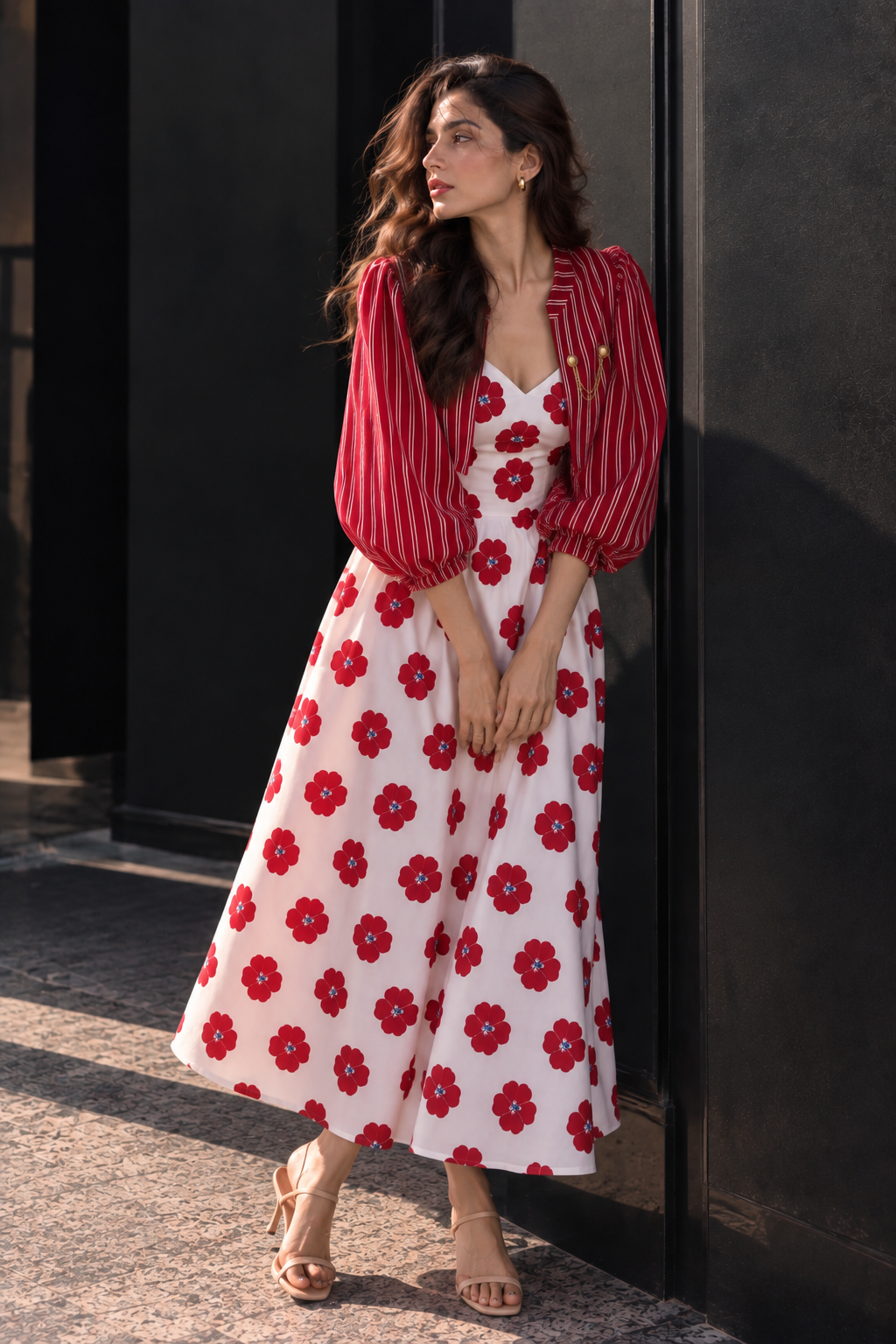 Scarlet Stripe Dress Set