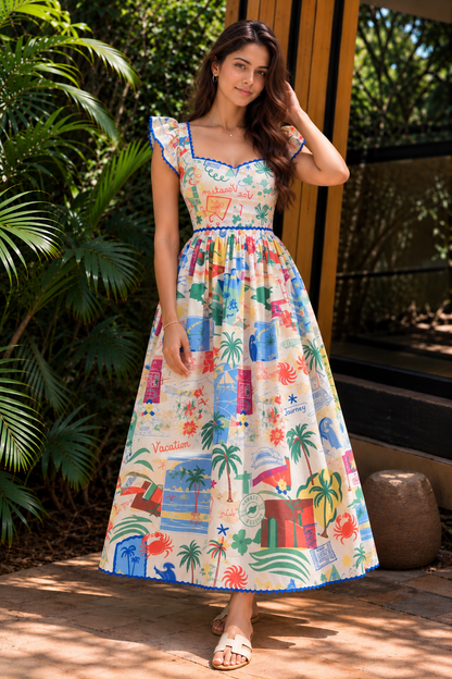 Postcard Dress Ankle Length
