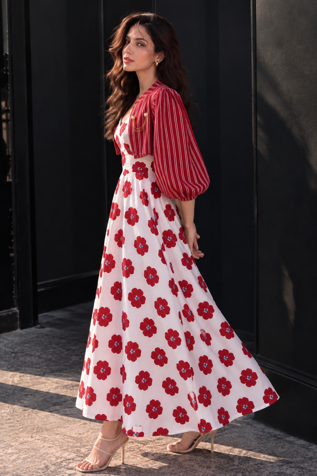Scarlet Stripe Dress Set