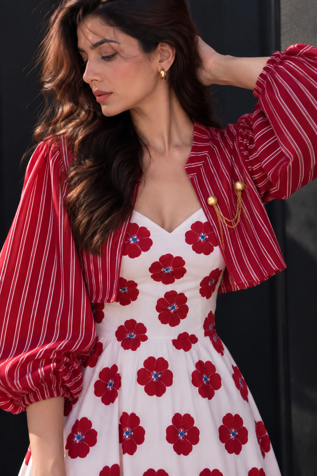 Scarlet Stripe Dress Set