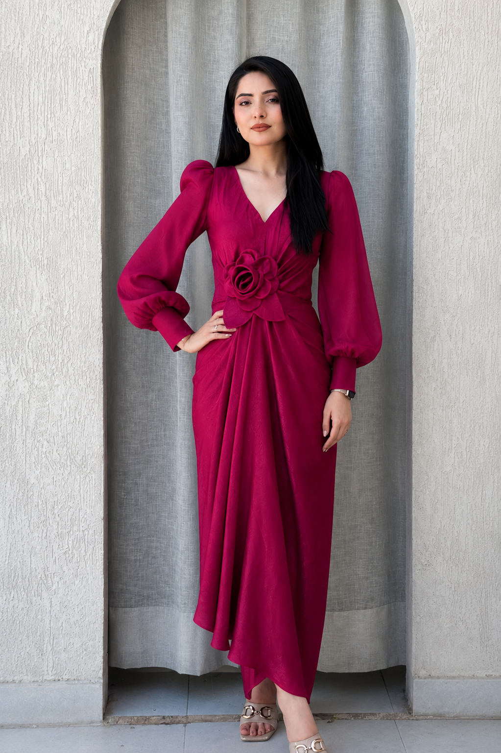 Scarlet Drape Dress