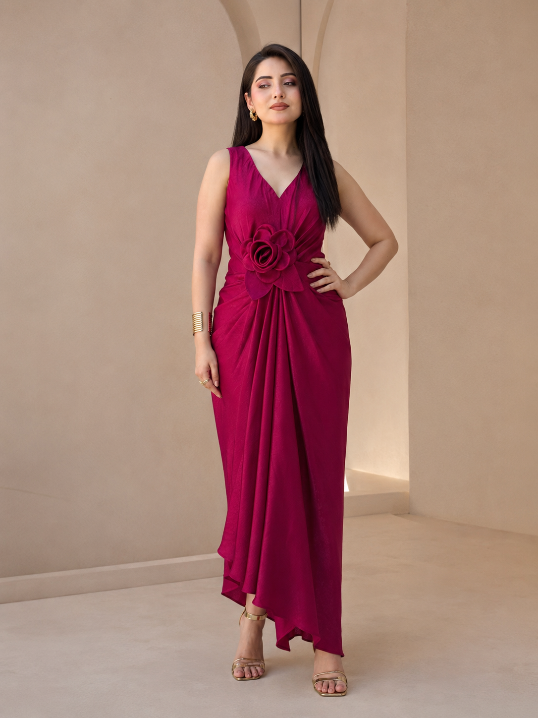 Scarlet Drape Dress