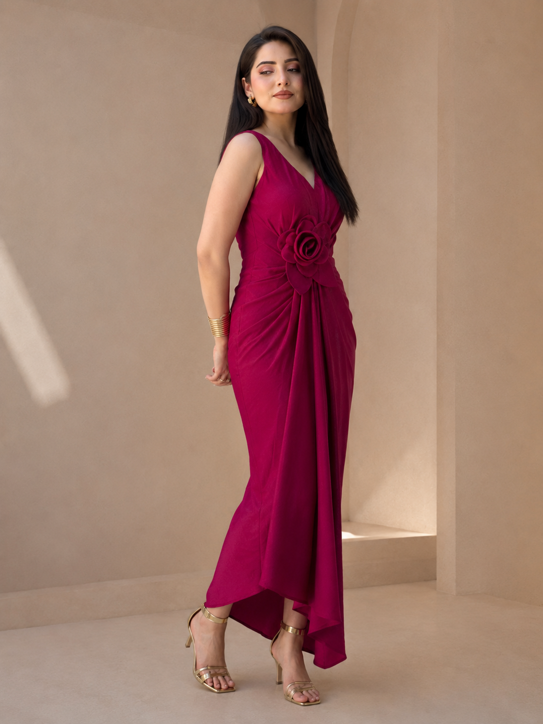 Scarlet Drape Dress