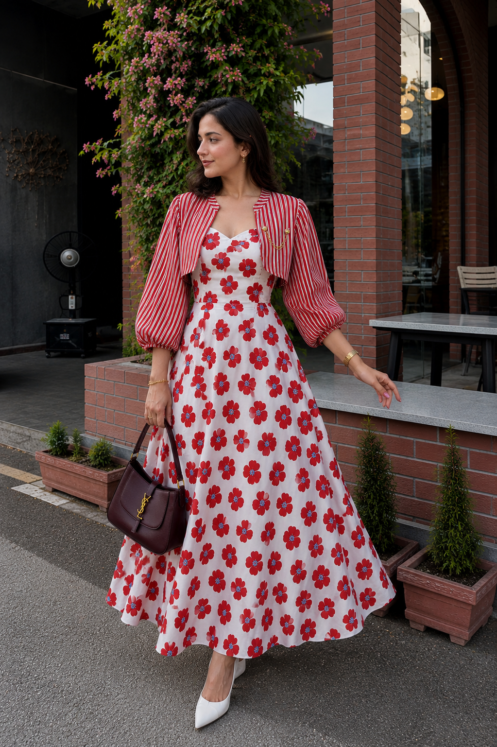 Scarlet Stripe Dress Set