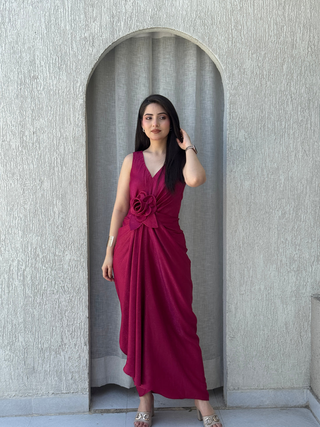 Scarlet Drape Dress