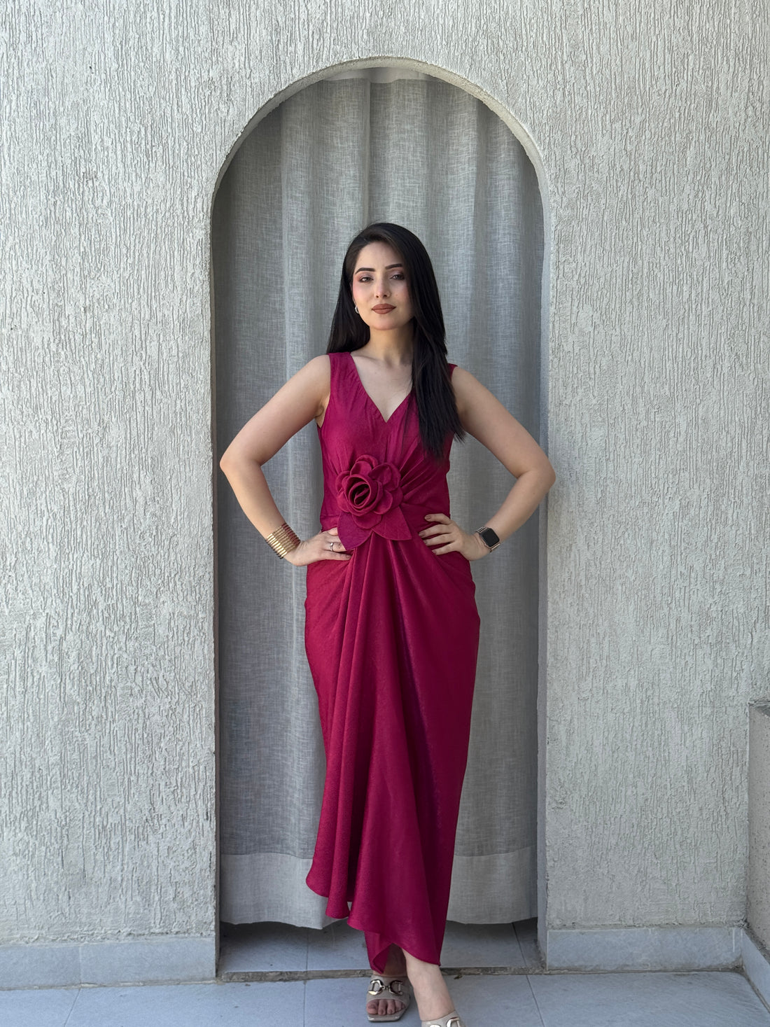 Scarlet Drape Dress