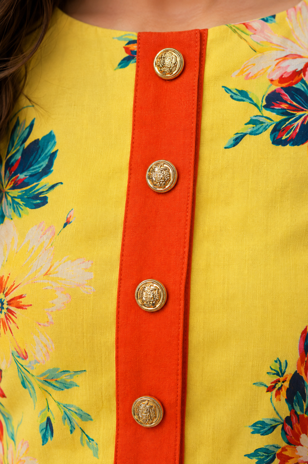 Citron Floral Dress